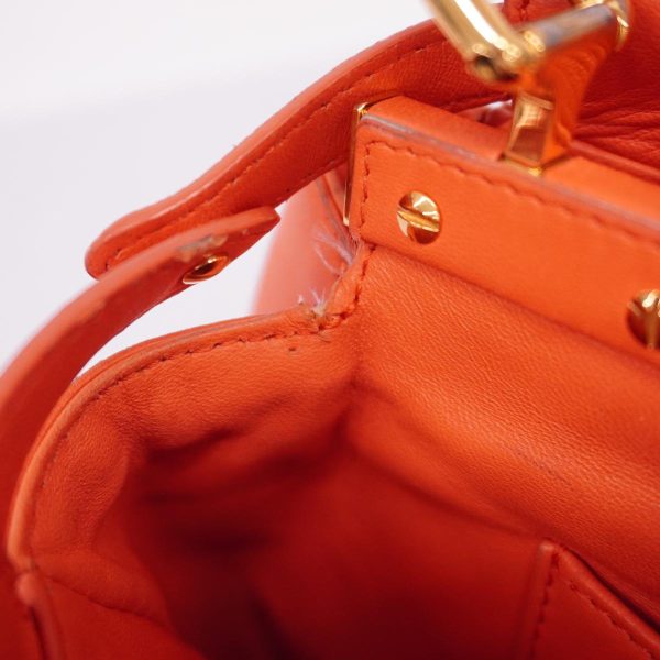 1240001038655 8 Fendi Mini Peekaboo Leather Handbag Orange