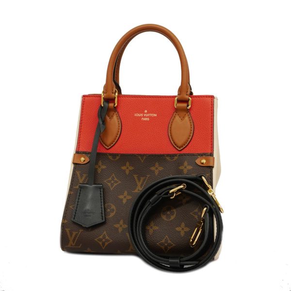 1240001039089 1 Louis Vuitton Fold Tote Bag PM Monogram Brown Red