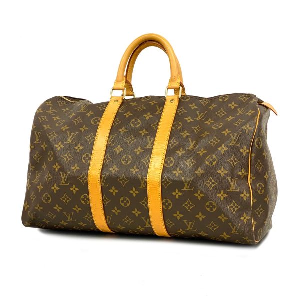 1240001039336 1 Louis Vuitton Keepall Boston Bag Monogram Brown