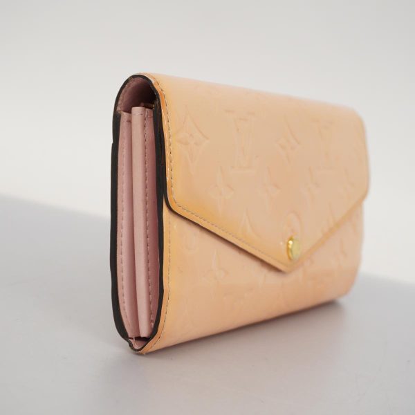 1240001039354 2 Louis Vuitton Portefeuille Sara Long Wallet Vernis Rose Ballerine