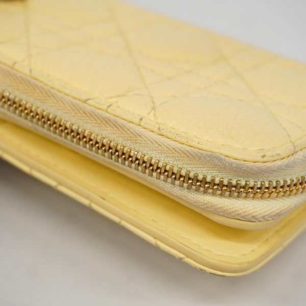 1240001039638 7 Christian Dior Caro Wallet Leather Hardware Yellow