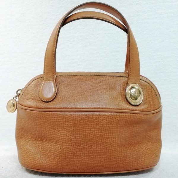 1240001069794 1 Dior Logo Plate Mini Leather Handbag Camel