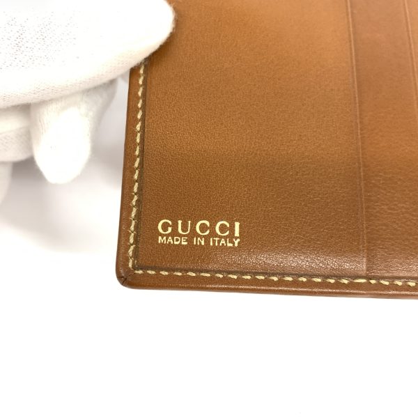 1240001075591 6 GUCCI Horsebit Bi Fold Wallet Brown Leather Wallet Purse Billfold