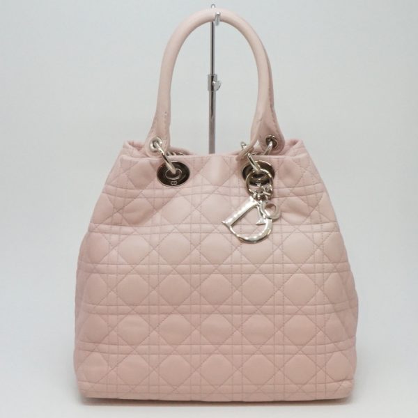 1240002028095 1 Christian Dior Lady Dayall Canage Leather Handbag Light Pink