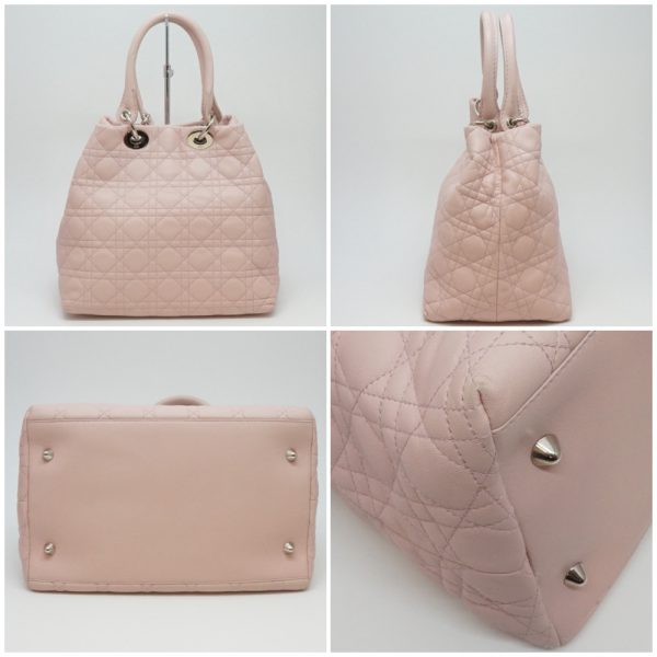 1240002028095 2 Christian Dior Lady Dayall Canage Leather Handbag Light Pink