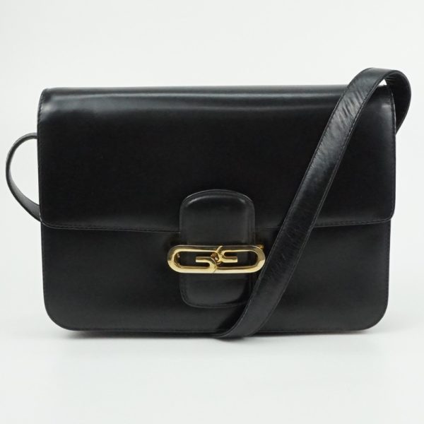 1240002030272 1 Gucci Gold Hardware Leather Shoulder Bag Black