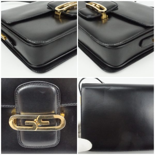 1240002030272 4 Gucci Gold Hardware Leather Shoulder Bag Black