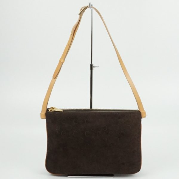 1240002031167 1 Celine Macadam Suede Shoulder Bag Brown