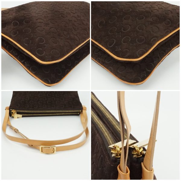 1240002031167 4 Celine Macadam Suede Shoulder Bag Brown