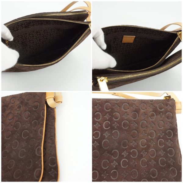 1240002031167 5 Celine Macadam Suede Shoulder Bag Brown