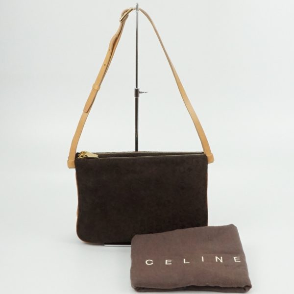 1240002031167 6 Celine Macadam Suede Shoulder Bag Brown