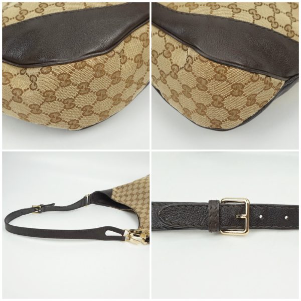 1240002046397 4 Gucci Charlotte Shoulder Bag GG Pattern Canvas Leather Beige Brown