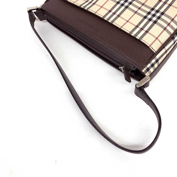 1240002226118 8 Burberry Nova Check Pattern London Leather Shoulder Bag Beige