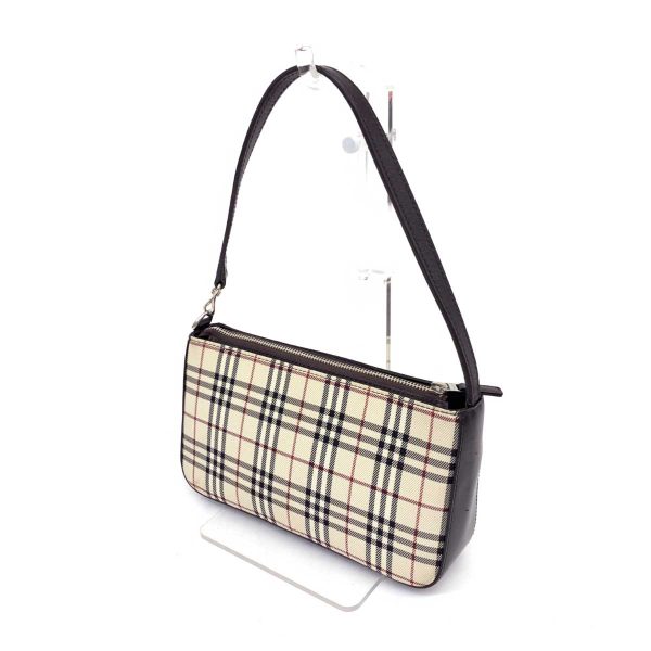 1240002226119 3 Burberry Nova Check Pattern Leather Shoulder Bag Beige