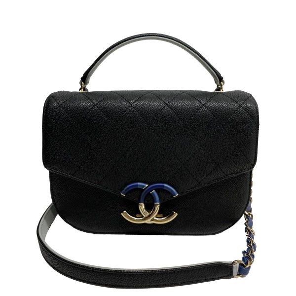 1240004010415 1 Chanel Top Handle Flap Bag Black