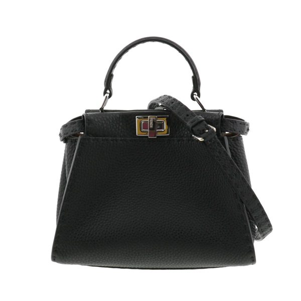 1240004018176 1 Fendi Mini Pea Cover Shoulder Bag Black