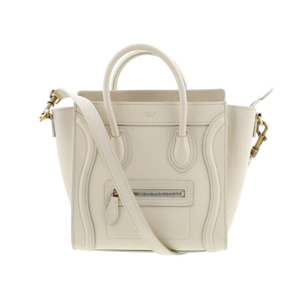 1240004025677 1 Celine Luggage Nano Shopper Bag Ivory