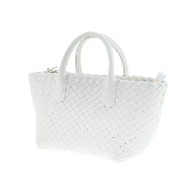 1240004027114 2 Bottega Veneta Mini Cover Intrecciato Handbag White