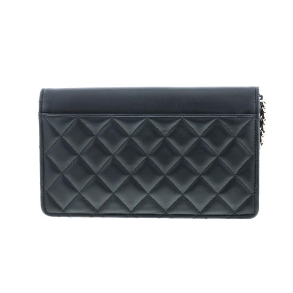 1240004027115 3 Chanel Chain Wallet Black