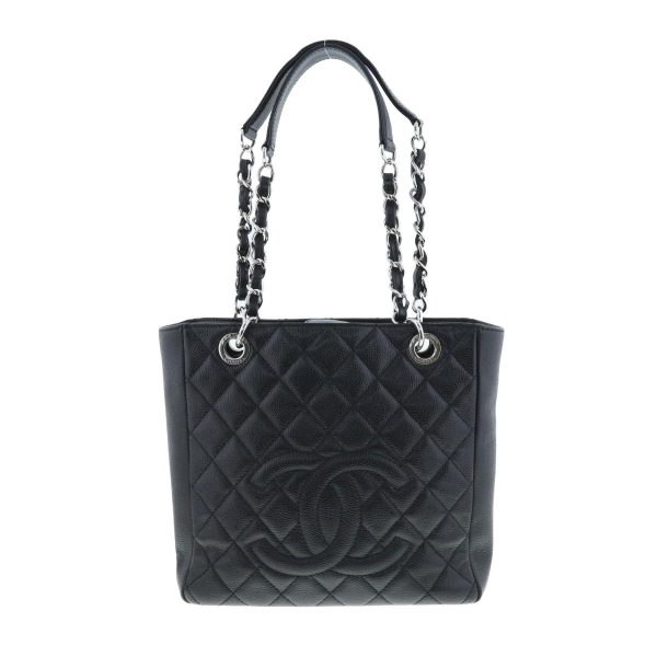 1240005024212 1 Chanel PST Cabiaskin Tote Bag Black