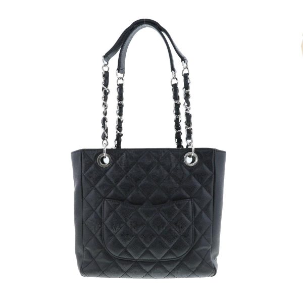 1240005024212 3 Chanel PST Cabiaskin Tote Bag Black