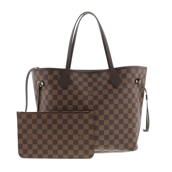 1240005026902 1 Louis Vuitton Neverfull MM Tote Bag Damier Ebene Brown