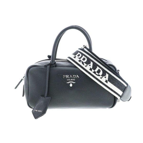 1240007021122 1 Prada Leather Top Handle Bag Black