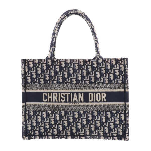 1240007027585 1 Christian Dior Book Tote Medium Bag Oblique Navy