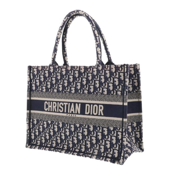 1240007027585 2 Christian Dior Book Tote Medium Bag Oblique Navy