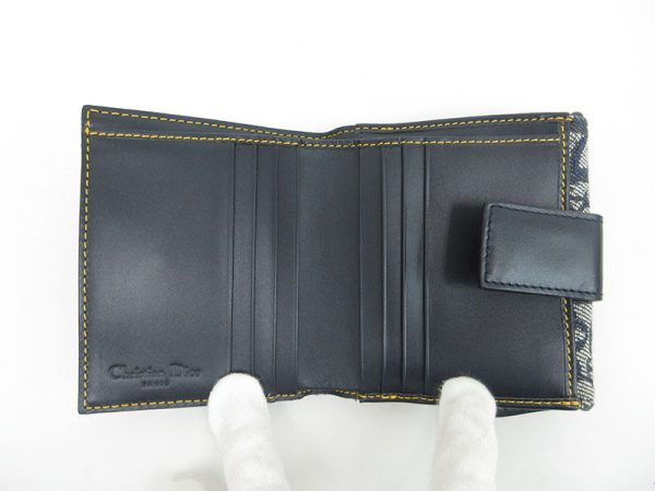 1240901002067 6 Christian Dior Saddle Bifold Wallet Canvas Navy Blue