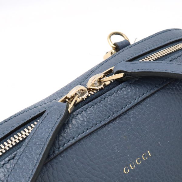 12410124 4 Gucci Lady Dollar Dome Shaped Leather Shoulder Bag Navy