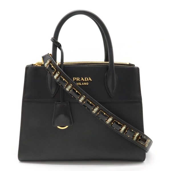 12410425 1 Prada Paradigm Leather Handbag Black