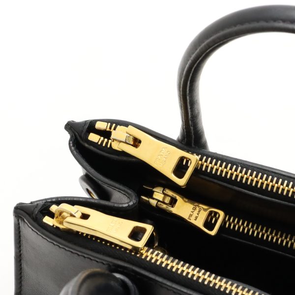 12410425 6 Prada Paradigm Leather Handbag Black