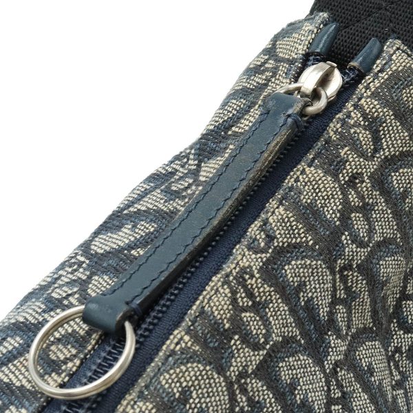 12410567 8 Christian Dior Trotter Jacquard Canvas Shoulder Bag Navy