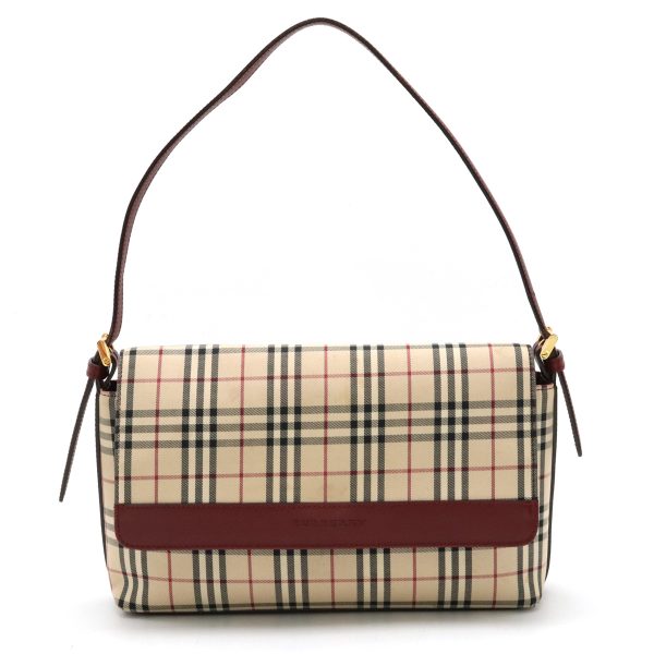 12411169 1 Burberry Nova Check Canvas Leather Shoulder Bag Beige