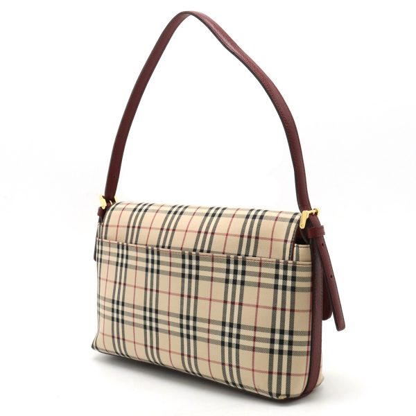 12411169 2 Burberry Nova Check Canvas Leather Shoulder Bag Beige