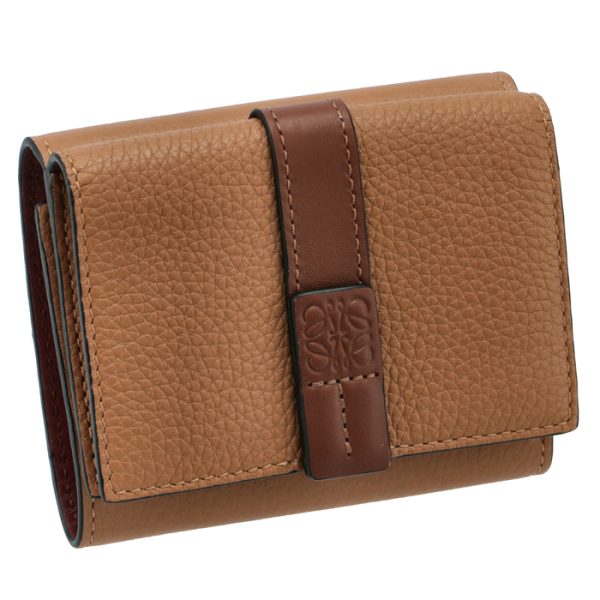 12412ab4100513639 Loewe Trifold Mini Wallet Brown Light Camel