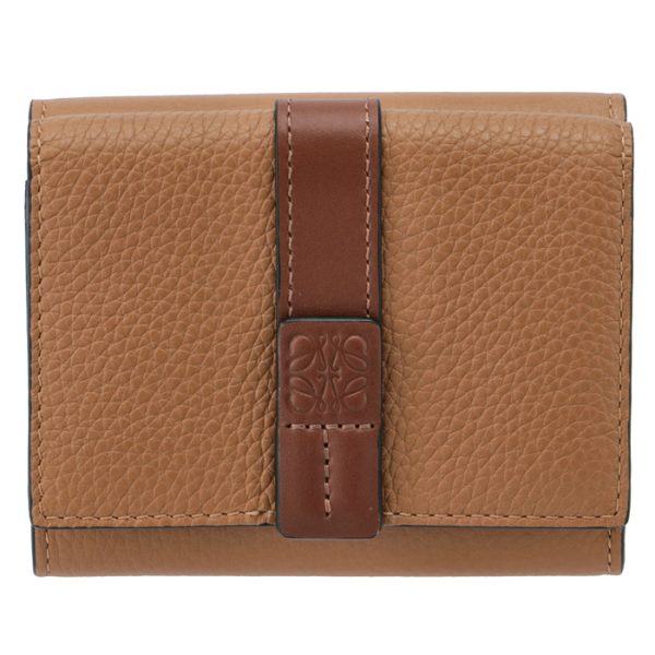 12412ab4100513639 1 Loewe Trifold Mini Wallet Brown Light Camel