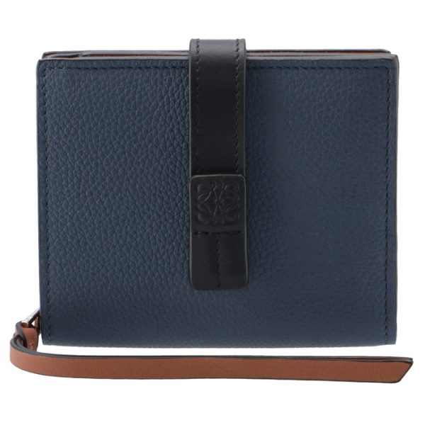 12412z4400513932 1 Loewe Bifold Compact Zip Wallet Navy