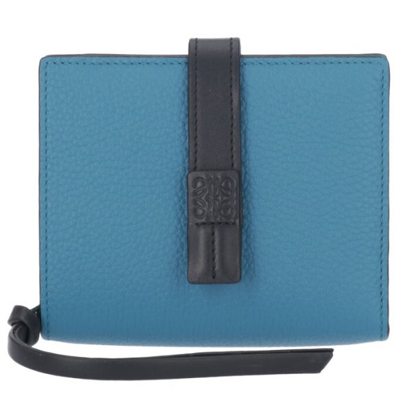 12412z4400514977 1 Loewe Bifold Mini Compact Zip Wallet Blue