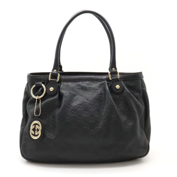 12420177 1 GUCCI Guccissima Sukey Tote Bag Black Gold Hardware