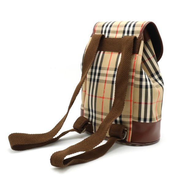 12420240 2 Burberry Nova Check Shadow Horse Backpack Leather Beige