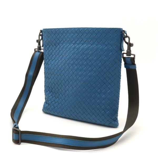 12420574 2 Bottega Veneta Intrecciato Leather Shoulder Bag Blue