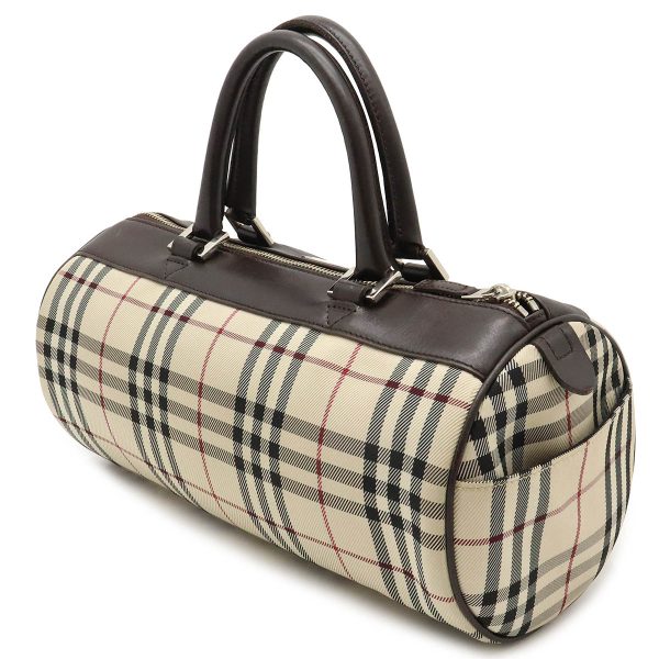 12430514 2 Burberry Nova Check Plaid Leather Handbag Beige