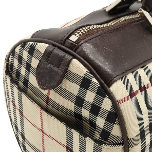 12430514 7 Burberry Nova Check Plaid Leather Handbag Beige