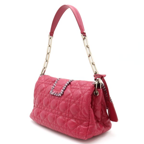 12430531 2 Christian Dior New Rock Cannage Chain Leather Shoulder Bag Pink