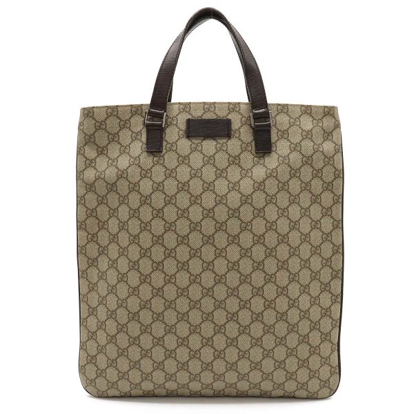 12440086 1 Gucci GG Supreme Tote Bag Beige Dark Brown