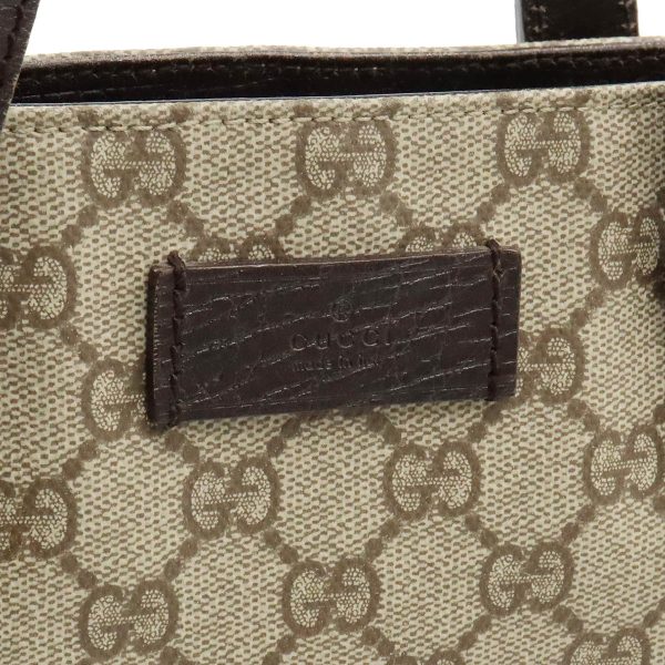 12440086 7 Gucci GG Supreme Tote Bag Beige Dark Brown