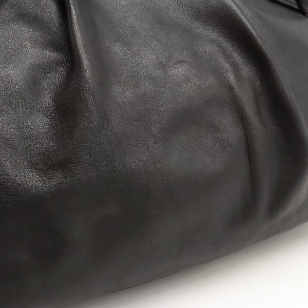 12440100 7 Prada Tote Bag Semi Shoulder Leather Black