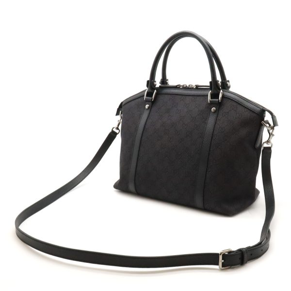 12440103 2 Gucci GG Tote Handbag Shoulder Leather Black